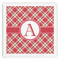 Red & Tan Plaid Paper Dinner Napkin - Front View