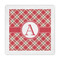 Red & Tan Plaid Standard Decorative Napkins (Personalized)