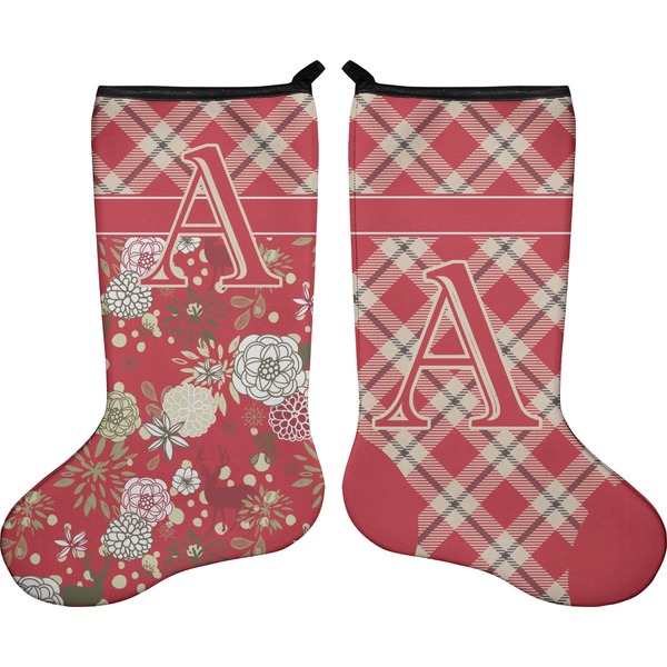 Red & Tan Plaid Stocking - Double-Sided - Approval
