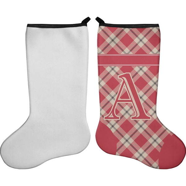 Red & Tan Plaid Stocking - Single-Sided - Approval
