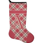 Red & Tan Plaid Holiday Stocking - Single-Sided - Neoprene (Personalized)