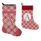 Red & Tan Plaid Stockings - Side by Side compare