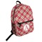 Red & Tan Plaid Student Backpack Front