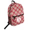 Red & Tan Plaid Student Backpack (Personalized)