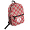 Red & Tan Plaid Student Backpack (Personalized)