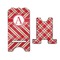 Red & Tan Plaid Stylized Phone Stand - Front & Back - Large