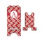 Red & Tan Plaid Stylized Phone Stand - Front & Back - Small