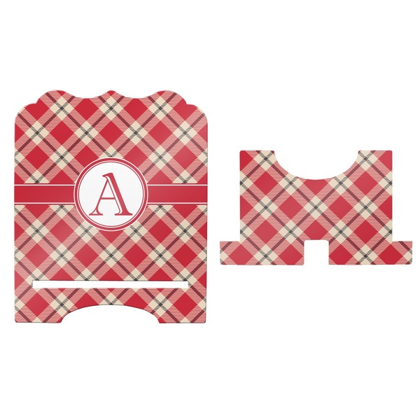 Red & Tan Plaid Stylized Tablet Stand - Apvl