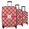 Red & Tan Plaid Suitcase Set 1 - MAIN