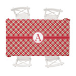 Red & Tan Plaid Tablecloth - 58"x102" (Personalized)