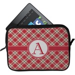 Red & Tan Plaid Tablet Case / Sleeve (Personalized)