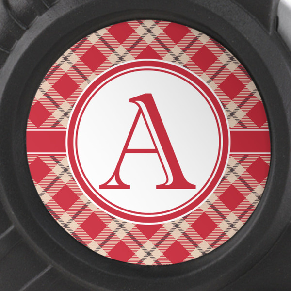 Red & Tan Plaid Tape Measure - 25ft - detail