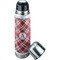 Red & Tan Plaid Thermos - Lid Off