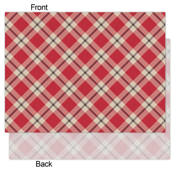 Red & Tan Plaid Tissue Paper - Heavyweight - Medium - Front & Back