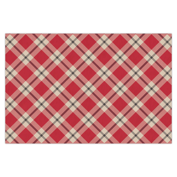Custom Red & Tan Plaid X-Large Tissue Papers Sheets - Heavyweight