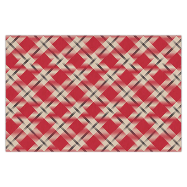 Custom Red & Tan Plaid Tissue Paper Sheets - X-Large - Heavyweight