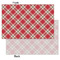 Red & Tan Plaid Tissue Paper - Lightweight - Small - Front & Back