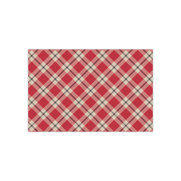 Custom Red & Tan Plaid Small Tissue Papers Sheets - Lightweight