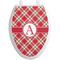 Red & Tan Plaid Toilet Seat Decal (Personalized)