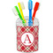 Red & Tan Plaid Toothbrush Holder (Personalized)