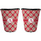 Red & Tan Plaid Trash Can Black - Front and Back - Apvl