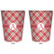 Red & Tan Plaid Trash Can White - Front and Back - Apvl