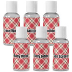 Red & Tan Plaid Travel Bottles (Personalized)