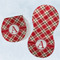 Red & Tan Plaid Two Peanut Shaped Burps - Open and Folded