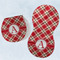 Red & Tan Plaid Burp Pads - Velour - Set of 2 w/ Initial