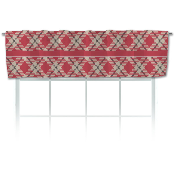 Custom Red & Tan Plaid Valance