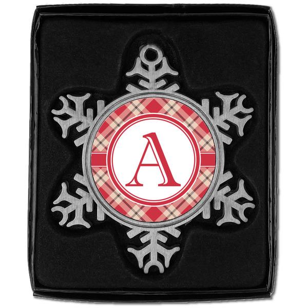 Red & Tan Plaid Vintage Snowflake - In box