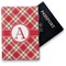Red & Tan Plaid Vinyl Passport Holder (Personalized)