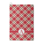 Red & Tan Plaid Waffle Weave Golf Towel (Personalized)