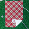 Red & Tan Plaid Waffle Weave Golf Towel - In Context