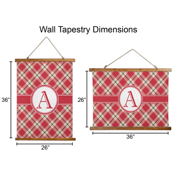 Red & Tan Plaid Wall Hanging Tapestries - Parent/Sizing