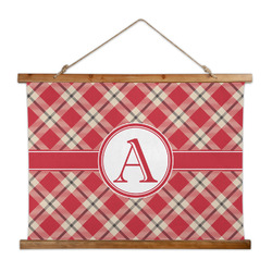 Red & Tan Plaid Wall Hanging Tapestry - Wide (Personalized)