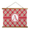 Red & Tan Plaid Wall Hanging Tapestry - Wide (Personalized)