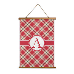 Red & Tan Plaid Wall Hanging Tapestry - Tall (Personalized)