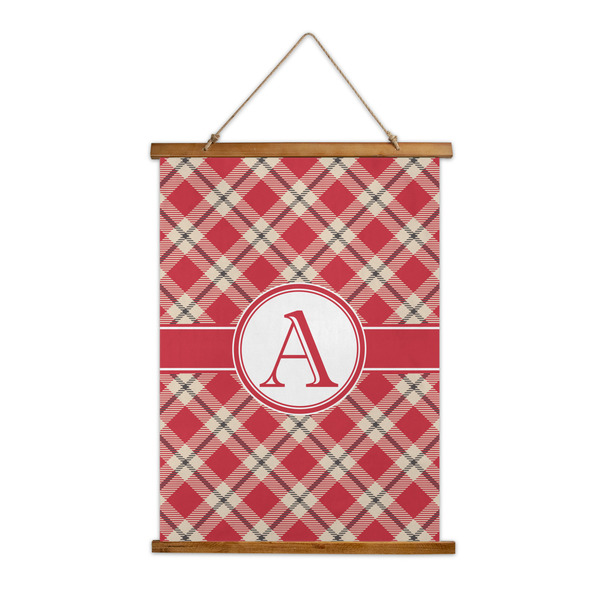 Custom Red & Tan Plaid Wall Hanging Tapestry (Personalized)
