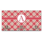 Red & Tan Plaid Wall Mounted Coat Rack (Personalized)
