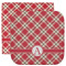Red & Tan Plaid Washcloth / Face Towels