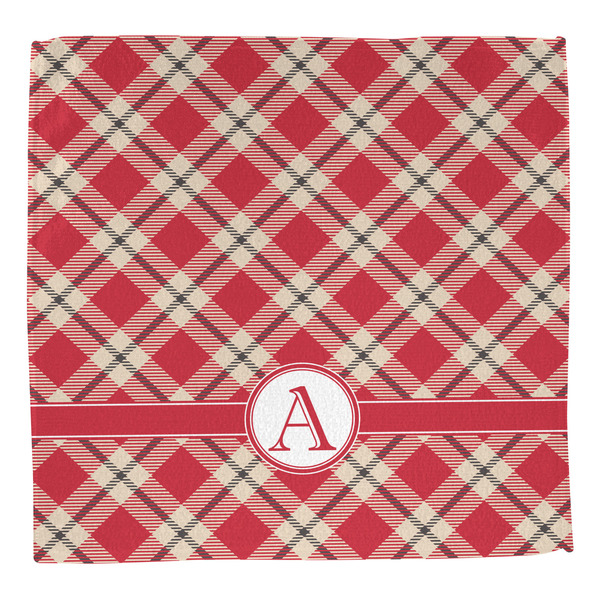Red & Tan Plaid Washcloth - Front - No Soap