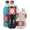Red & Tan Plaid Water Bottle Label - Multiple Bottle Sizes