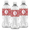 Red & Tan Plaid Water Bottle Labels - Front View