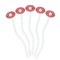 Red & Tan Plaid White Plastic 7" Stir Stick - Oval - Fan