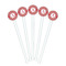 Red & Tan Plaid White Plastic 7" Stir Stick - Round - Fan View