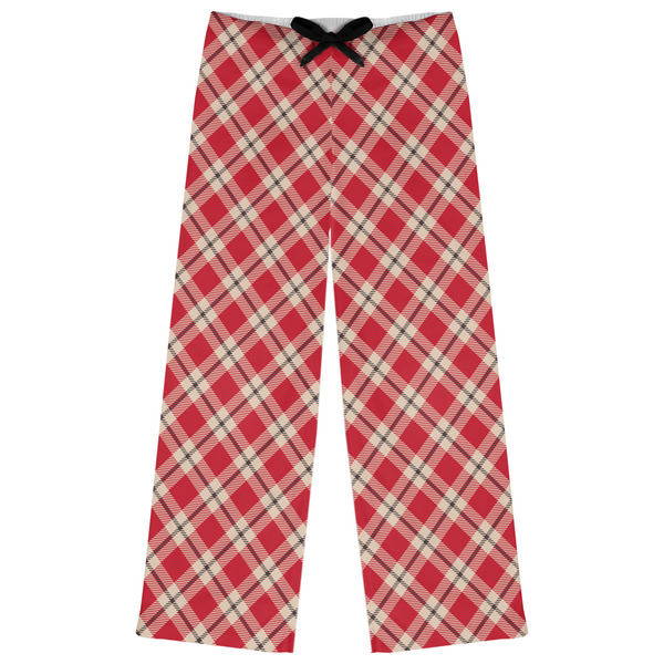 Custom Red & Tan Plaid Womens Pajama Pants
