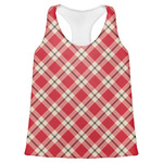 Red & Tan Plaid Womens Racerback Tank Top - 2X Large