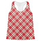 Red & Tan Plaid Womens Racerback Tank Top - 2X Large