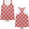 Red & Tan Plaid Womens Racerback Tank Tops - Medium - Front and Back